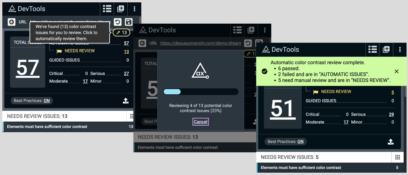 axeDevTools ColorContrastRelease2