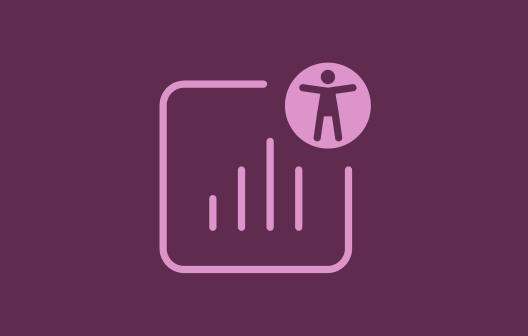 Icon with graph and accessibility icon in corner